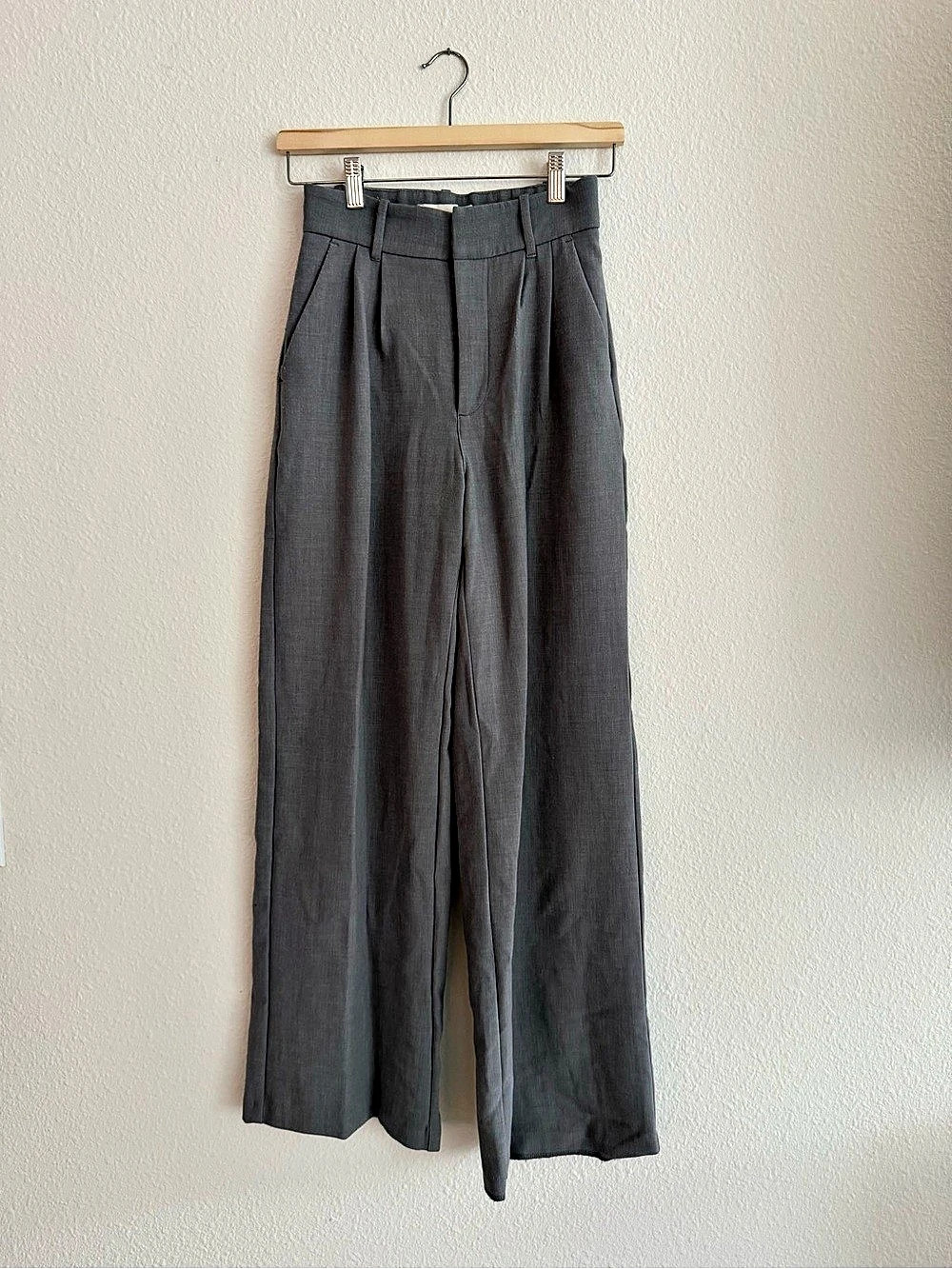 Abercrombie & Fitch Sloane Tailored Wide Leg Pant Gray XS